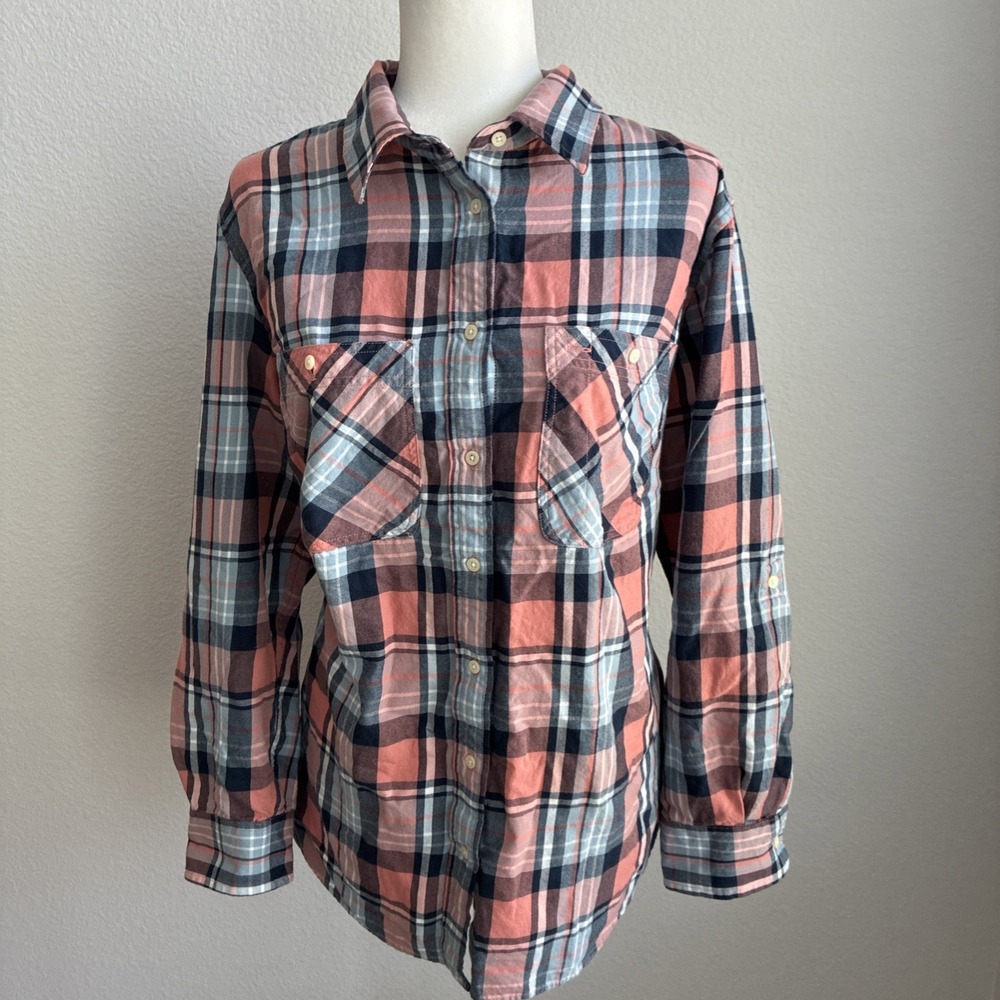 Lauren Ralph Lauren Size 2X Plaid Button Up Shirt Cotton Long Sleeve Top Preppy
